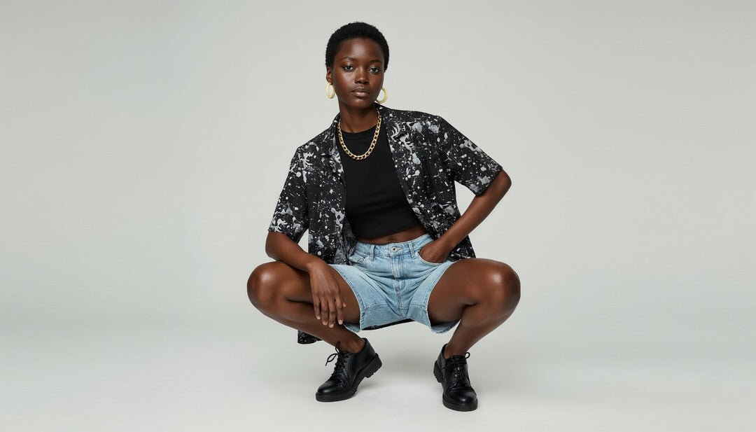 Black Paint Unisex Button Shirt - Design Hero