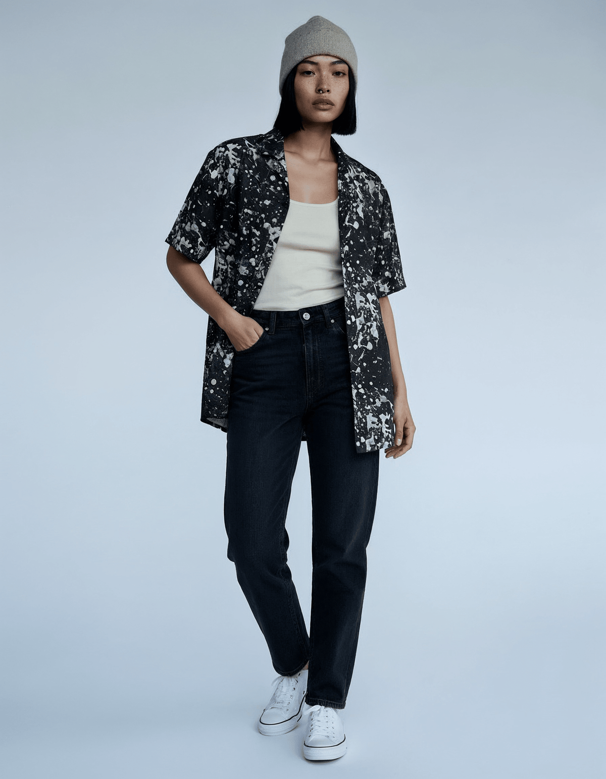 Black Paint Unisex Button Shirt - Design Hero