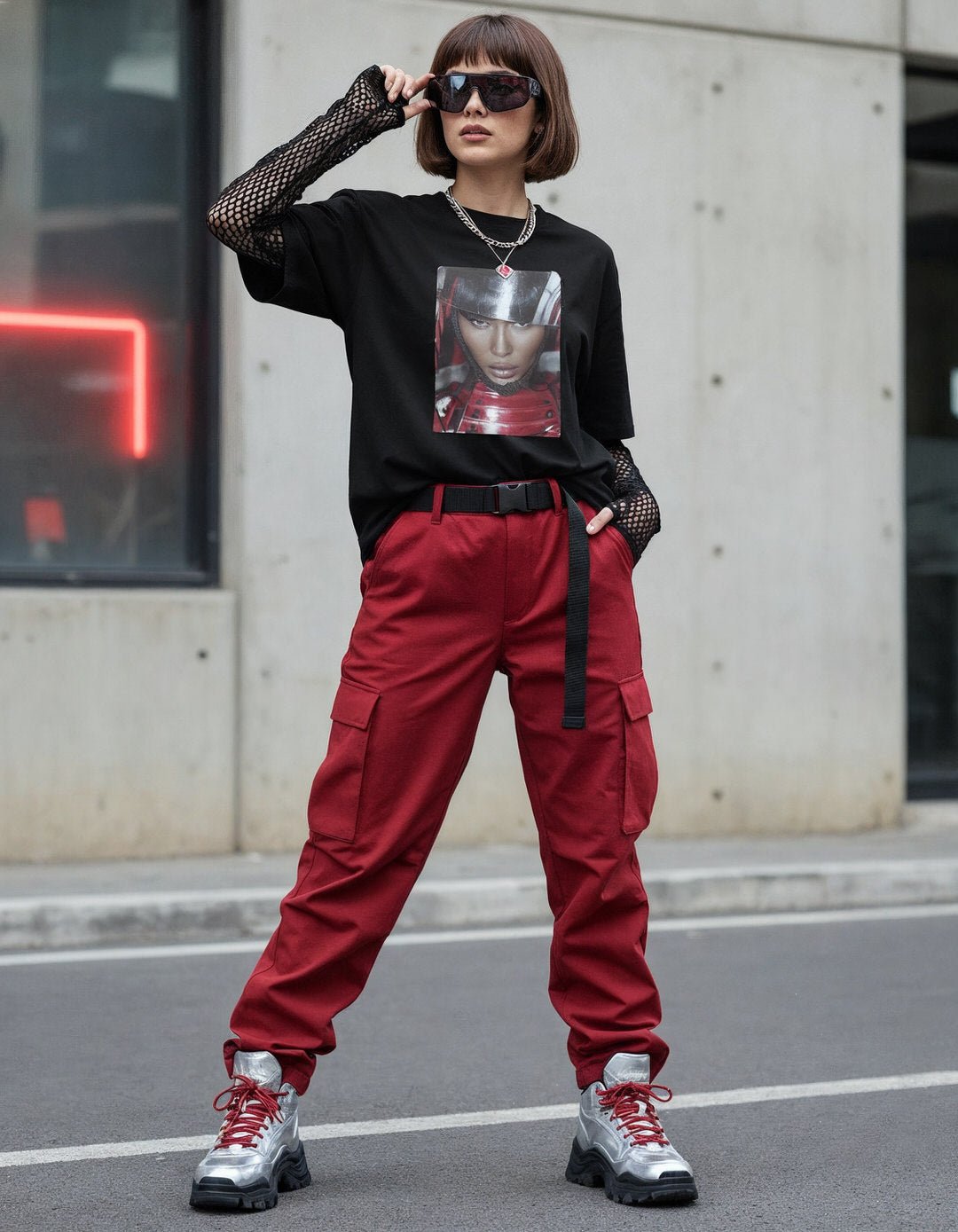 Blood Shadow – Cyber Samurai Unisex Tee - Design Hero