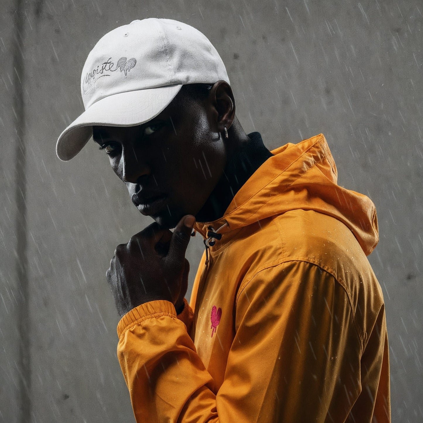 "Broken heart" Embroidered Champion Packable Jacket design by Hero.