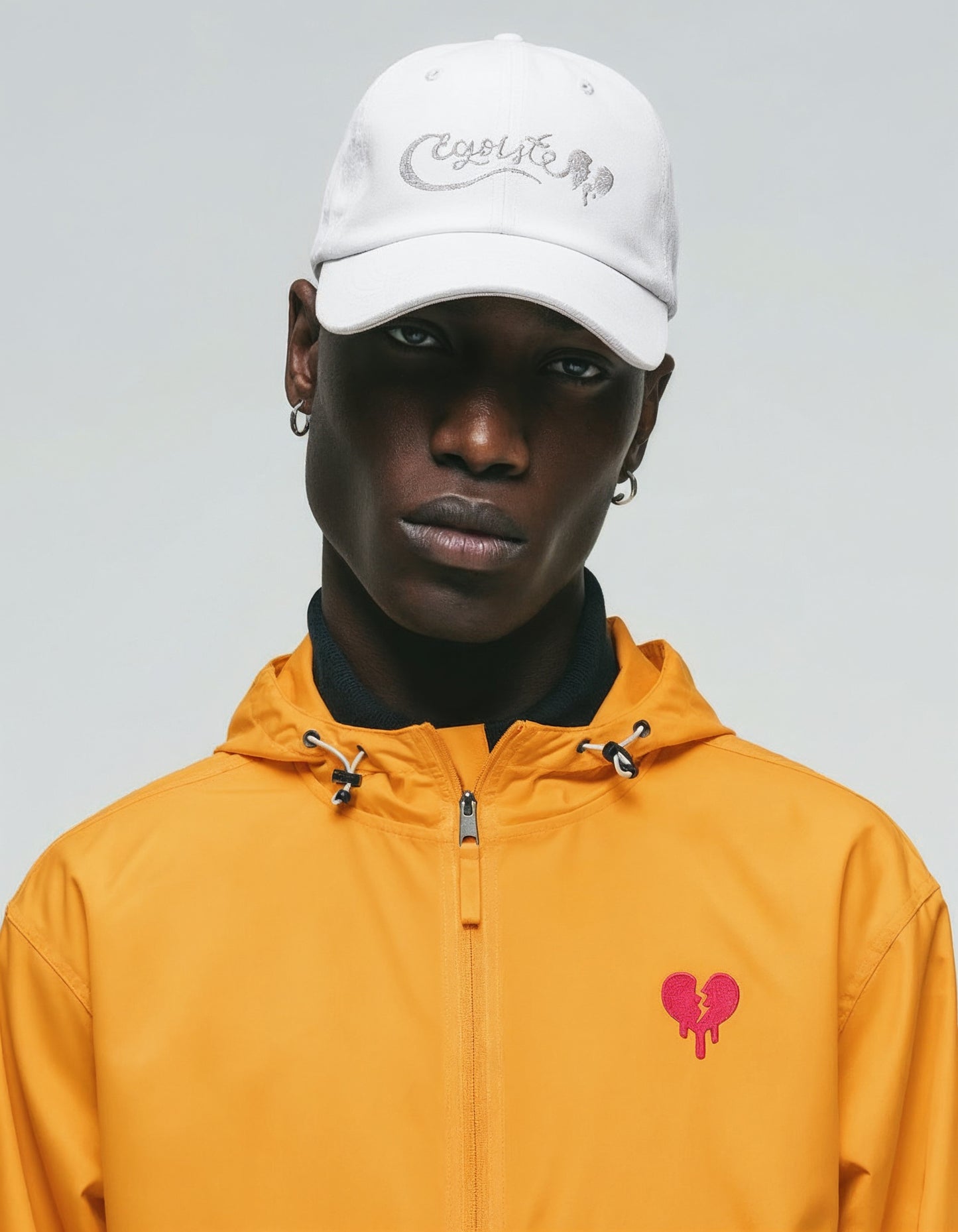 "Broken heart" Embroidered Champion Packable Jacket design by Hero.