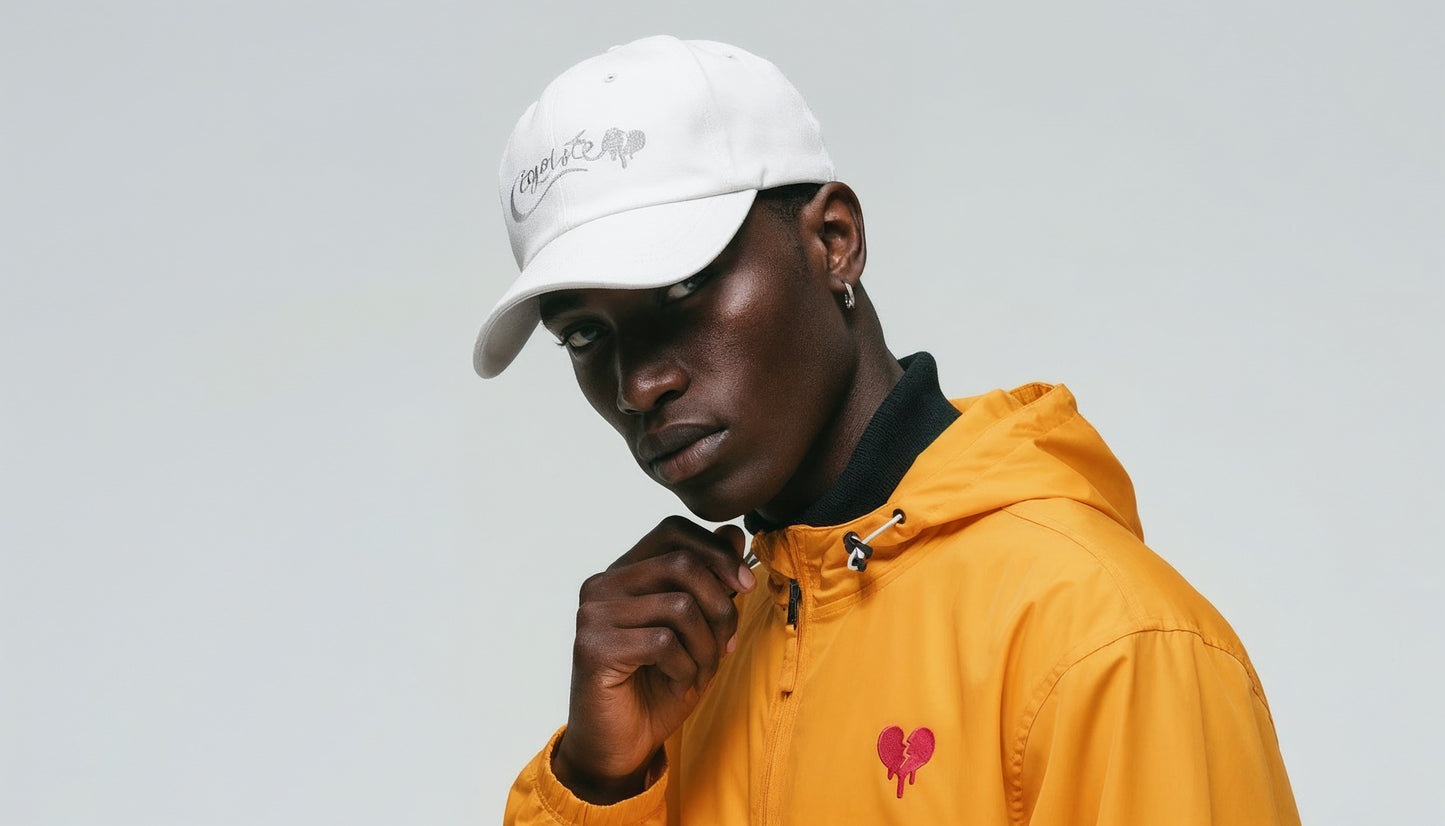 "Broken heart" Embroidered Champion Packable Jacket design by Hero.