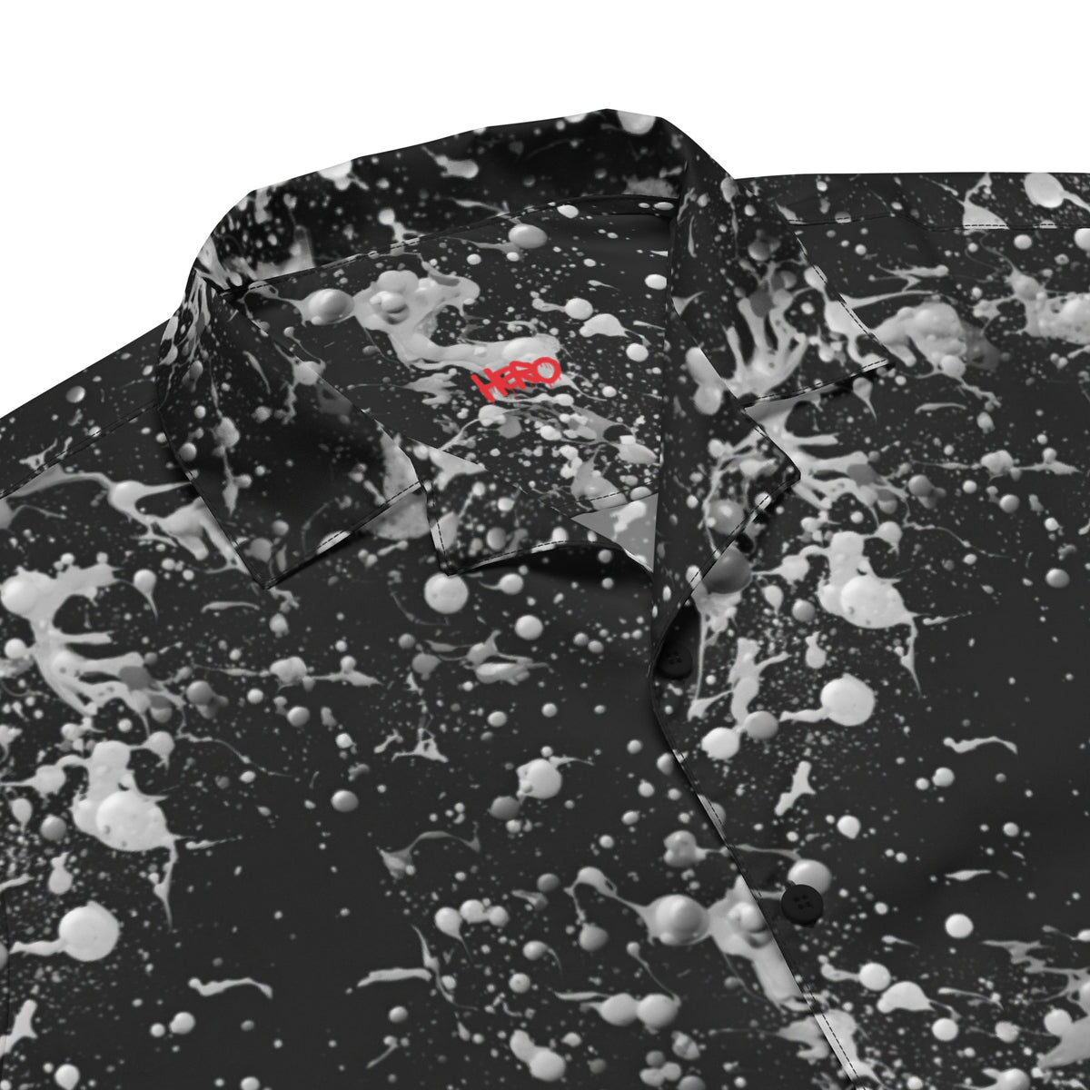 Black Paint Unisex Button Shirt