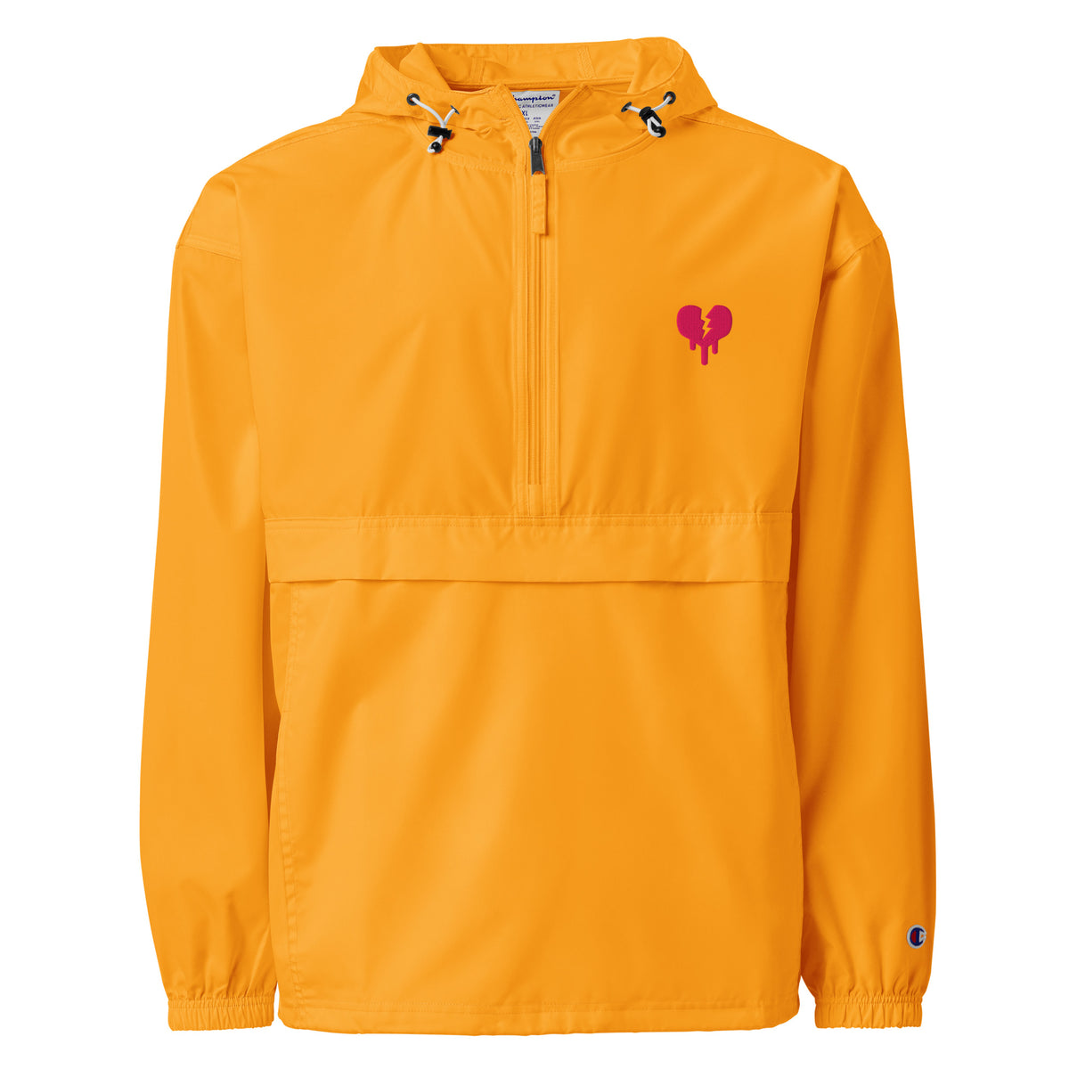 "Broken heart" Embroidered Champion Packable Jacket design by Hero. - Design Hero