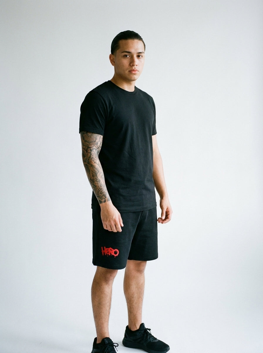 HERO Unisex Fleece Shorts - Comfortable Casual Wear worn by a model