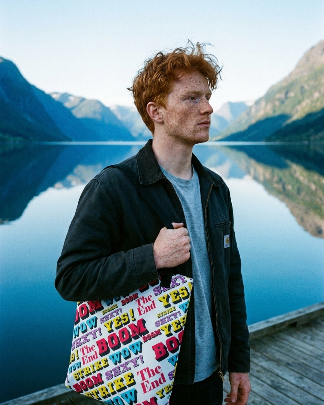 Strike All-Over Print Tote Bag – Comic Pop Art by Hero by Design Hero – lifestyle