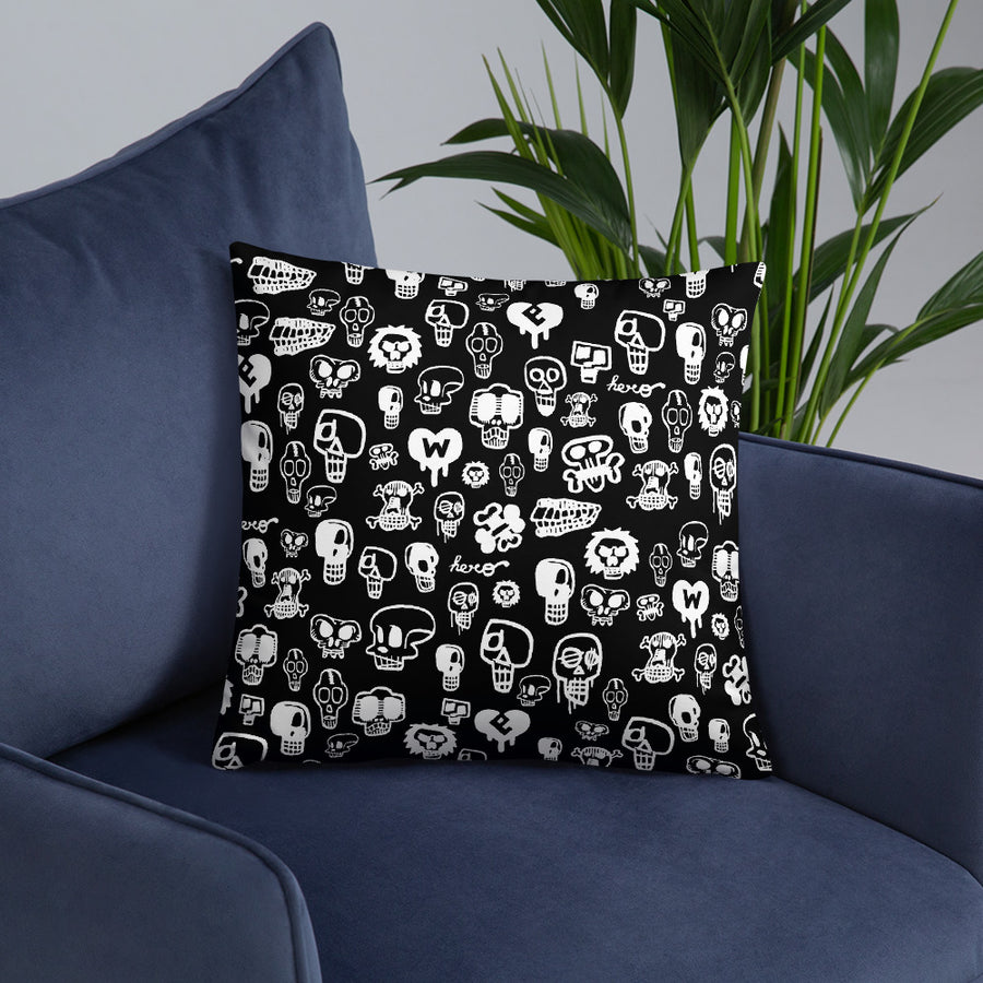 "Skulls" Basic Pillow by design hero. - shop.designhero