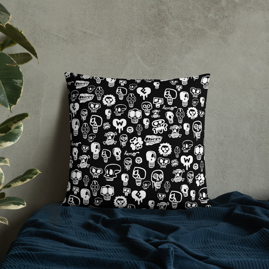 "Skulls" Basic Pillow by design hero. - shop.designhero