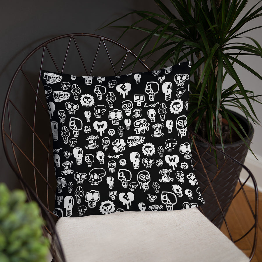 "Skulls" Basic Pillow by design hero. - shop.designhero