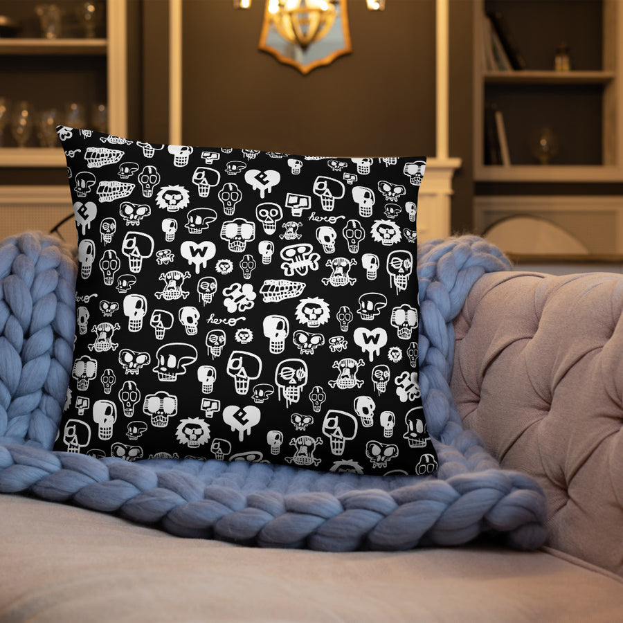 "Skulls" Basic Pillow by design hero. - shop.designhero