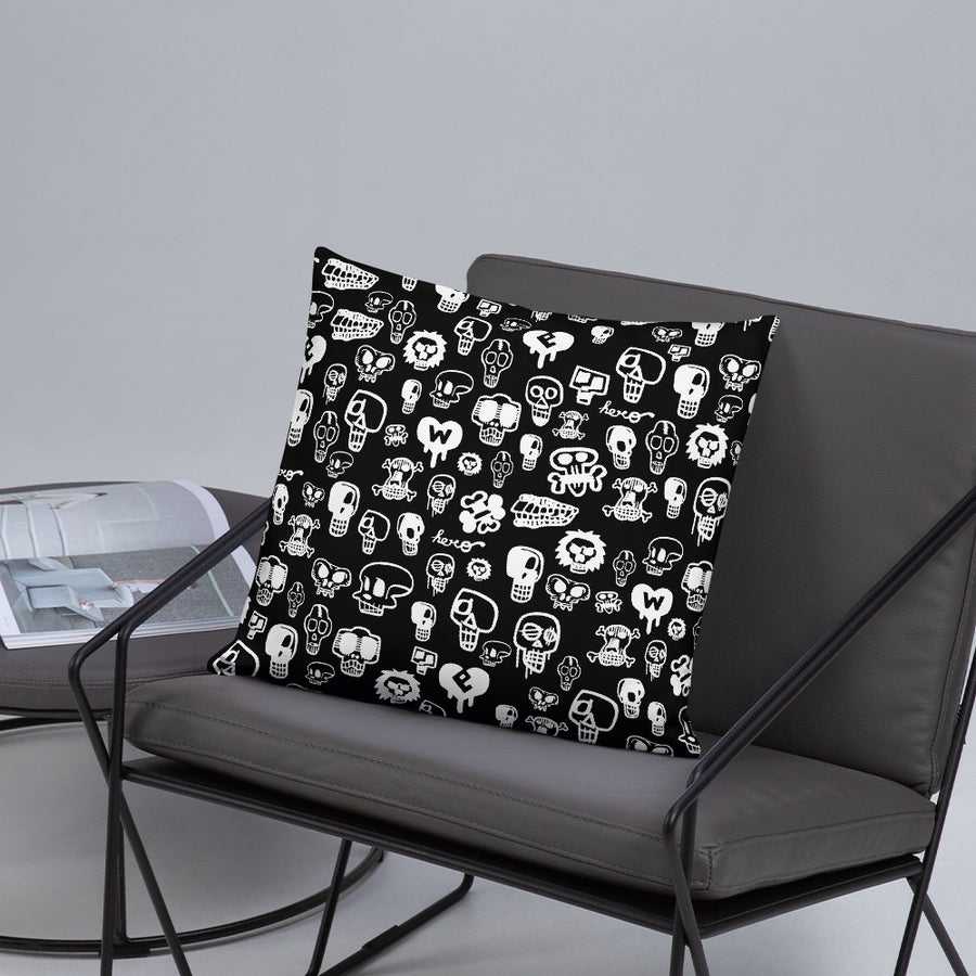 "Skulls" Basic Pillow by design hero. - shop.designhero