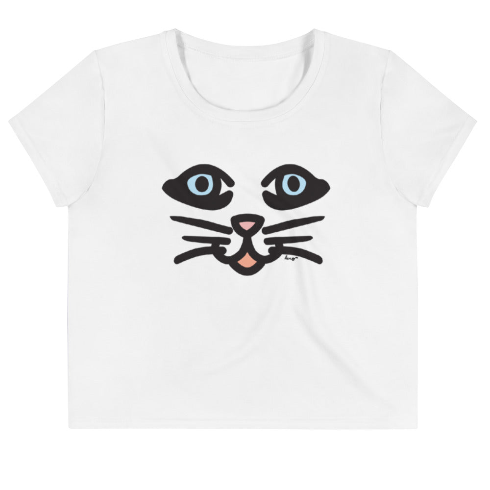 "Cat Eye" All-Over Print Crop Tee by design Hero. - shop.designhero