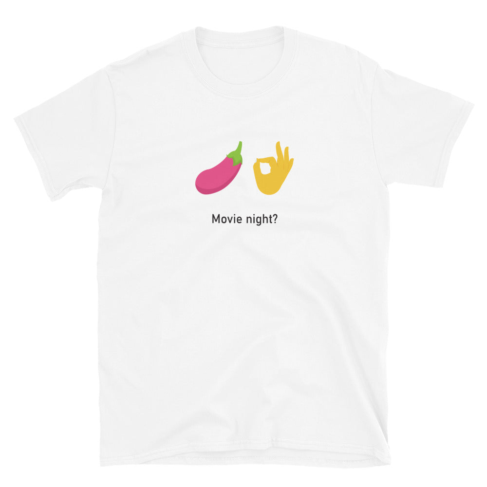 "Movie Night?" Short-Sleeve Emoji Unisex T-Shirt - shop.designhero