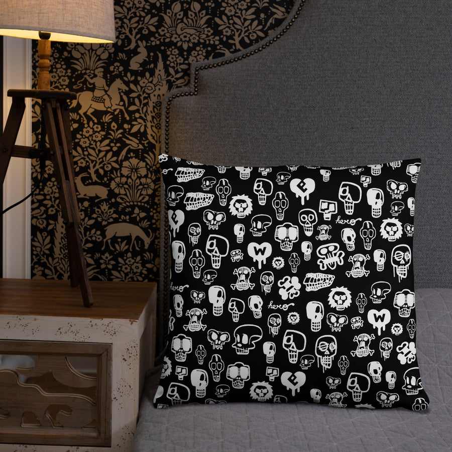"Skulls" Basic Pillow by design hero. - shop.designhero
