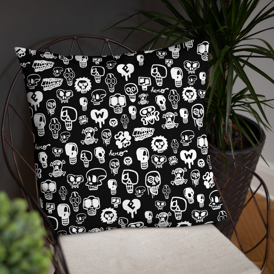 "Skulls" Basic Pillow by design hero. - shop.designhero