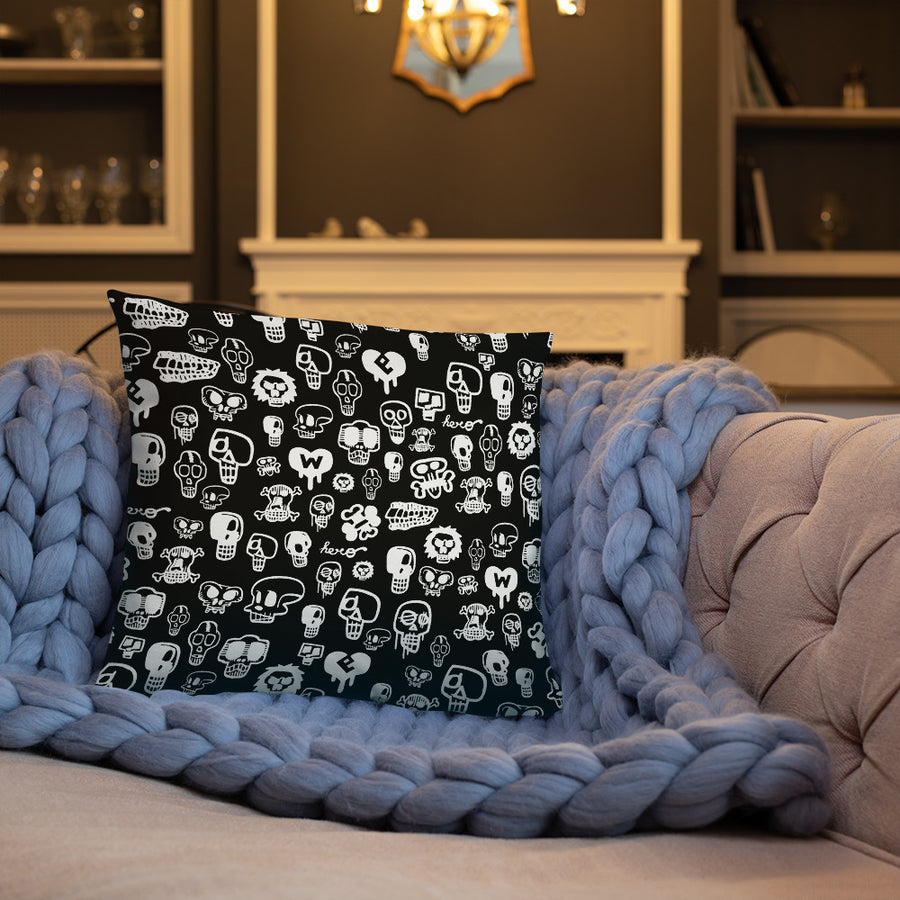 "Skulls" Basic Pillow by design hero. - shop.designhero