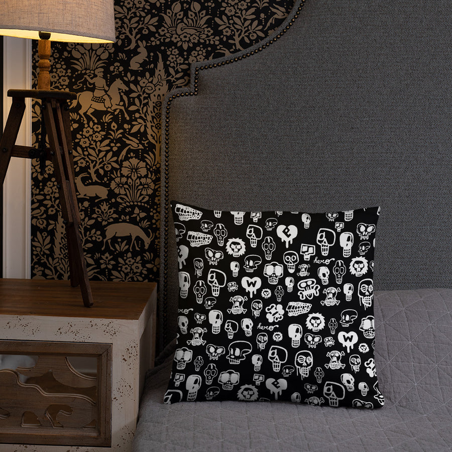 "Skulls" Basic Pillow by design hero. - shop.designhero