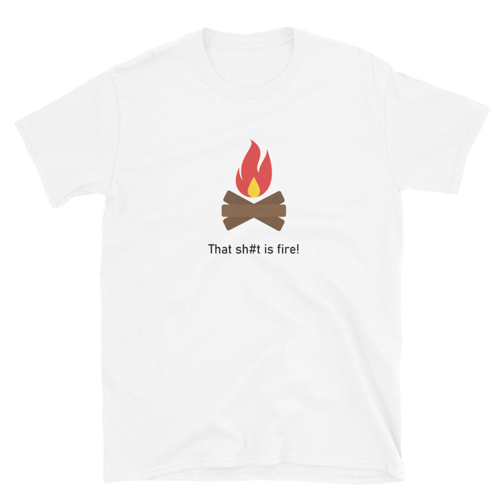 "This Sh#t Is Fire!" Short-Sleeve Emoji Unisex T-Shirt - shop.designhero