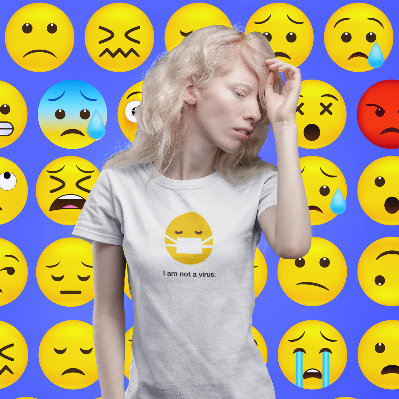 "I am not a virus" Short-Sleeve Emoji Unisex T-Shirt - shop.designhero