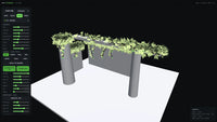 Ivy Grower Studio browser app interface growing ivy on a 3D courtyard