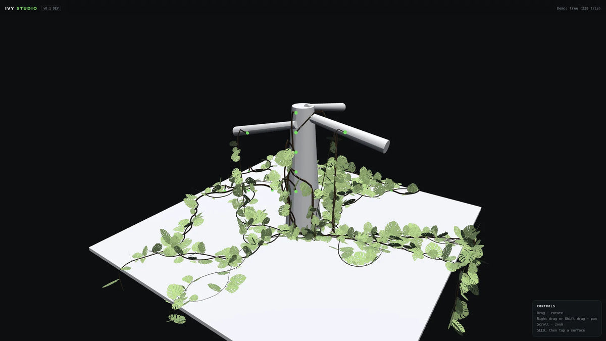 Jungle vines with monstera leaves grown in Ivy Grower Studio