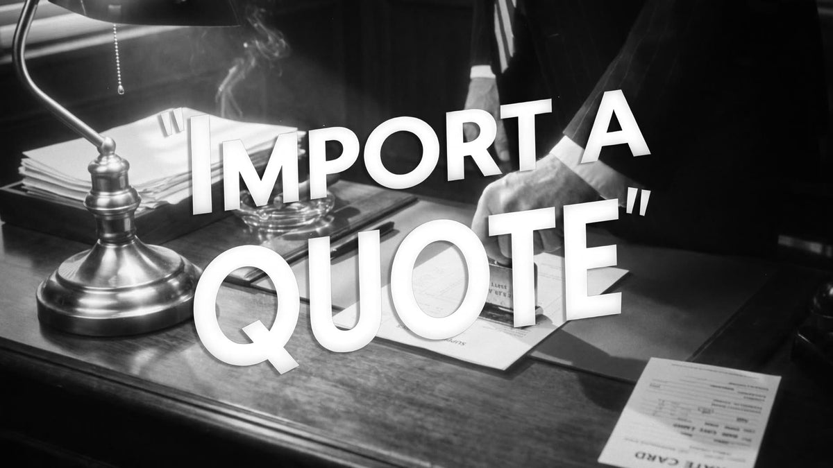 Import a Quote — a supplier's numbers straight into your budget