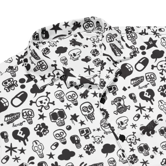 White Skull Shirt — Unisex Button Shirt by Hero