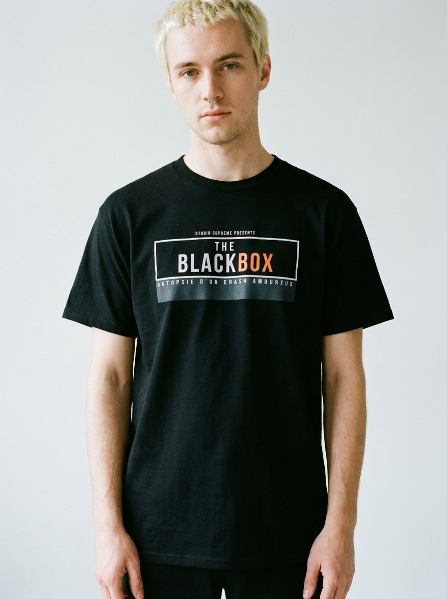 "The Black Box" Unisex's classic tee worn by a model