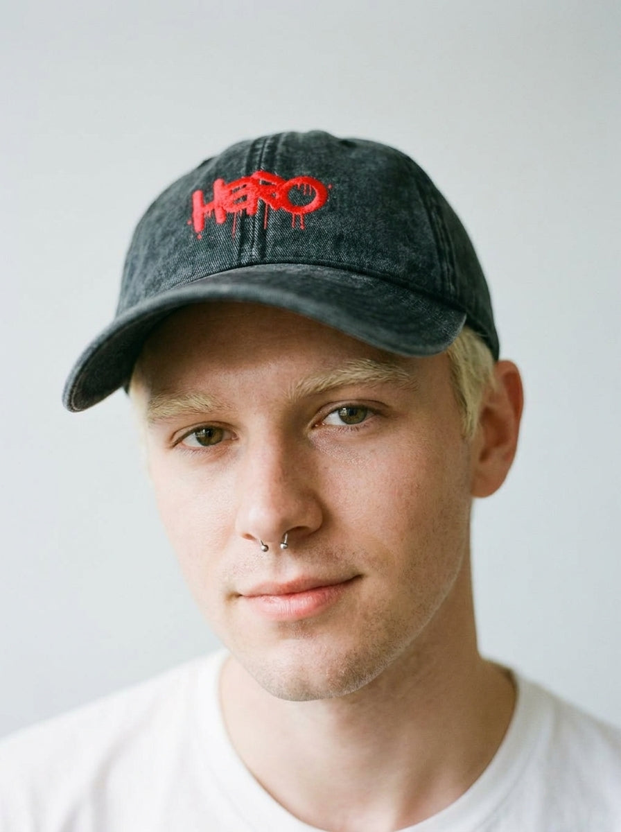 Hero Vintage Cotton Twill Cap worn by a model