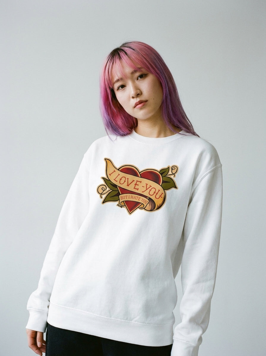 I Love You, But I Hate You - Unisex Premium Sweatshirt worn by a model