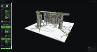 Ivy Studio demo: hanging jungle vines grown on a courtyard scene