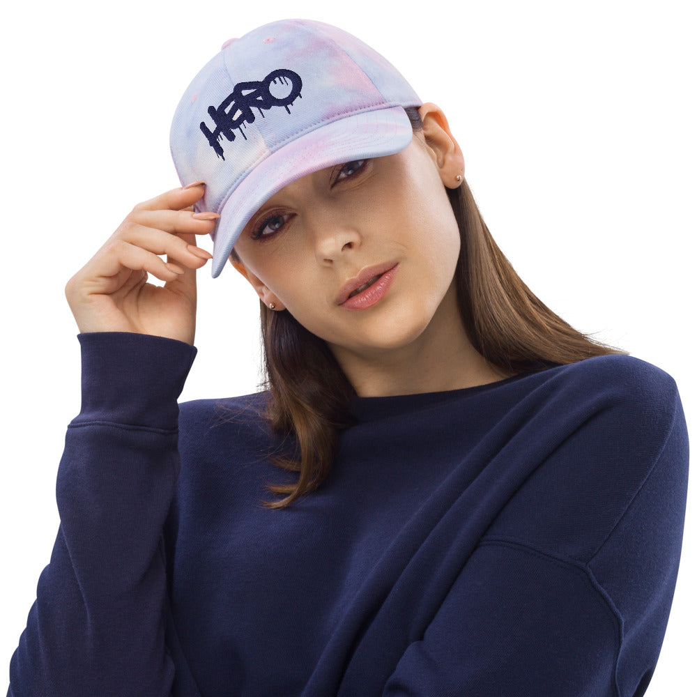 "Hero" Embroidery Tie Dye Hat - Add a Splash of Color to Your Style! - Design Hero