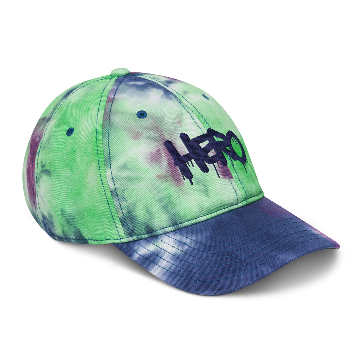 "Hero" Embroidery Tie Dye Hat - Add a Splash of Color to Your Style! - Design Hero