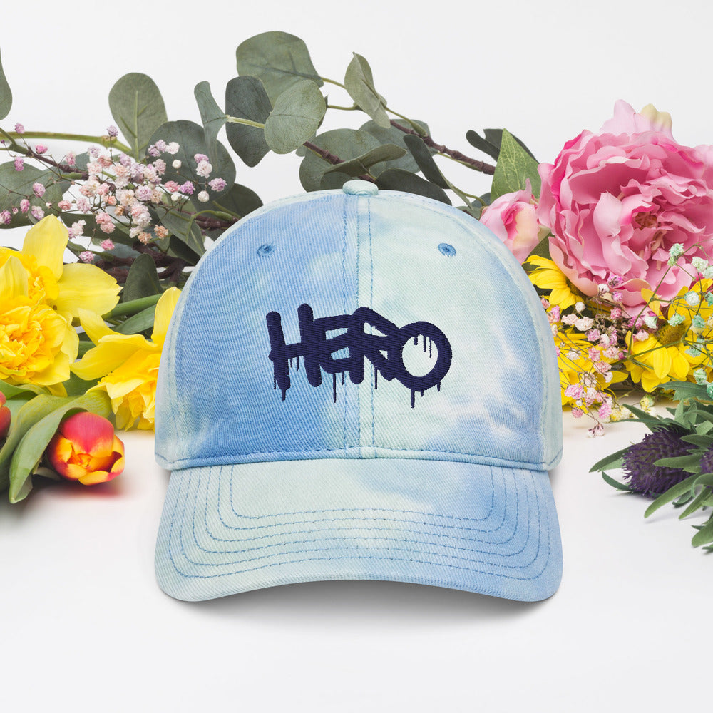 "Hero" Embroidery Tie Dye Hat - Add a Splash of Color to Your Style! - Design Hero