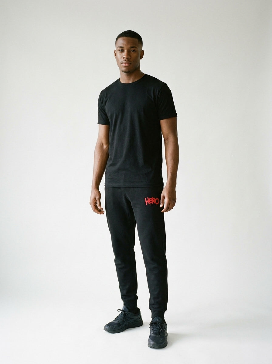 Ultimate Comfort and Style: Unisex Fleece Sweatpants by HERO worn by a model
