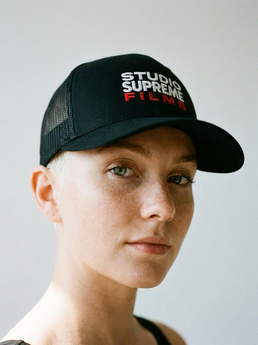 Studio Supreme Films Trucker Cap worn by a model