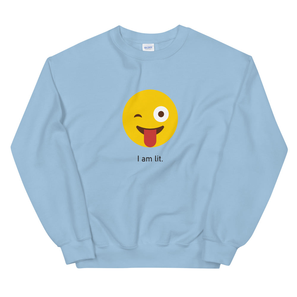 "I am lit" Unisex Emoji Sweatshirt - shop.designhero