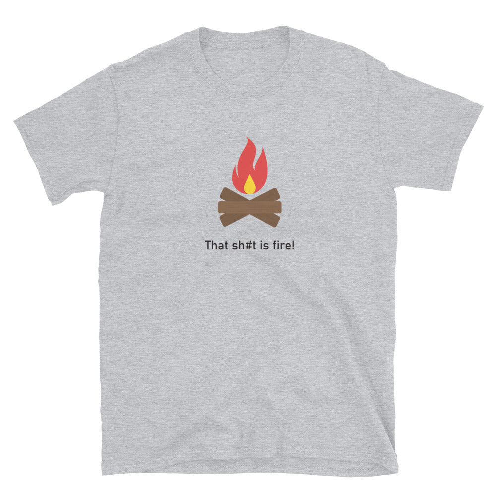 "This Sh#t Is Fire!" Short-Sleeve Emoji Unisex T-Shirt - shop.designhero