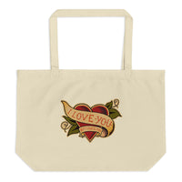"I Love You But I Hate You " Large organic tote bag - shop.designhero