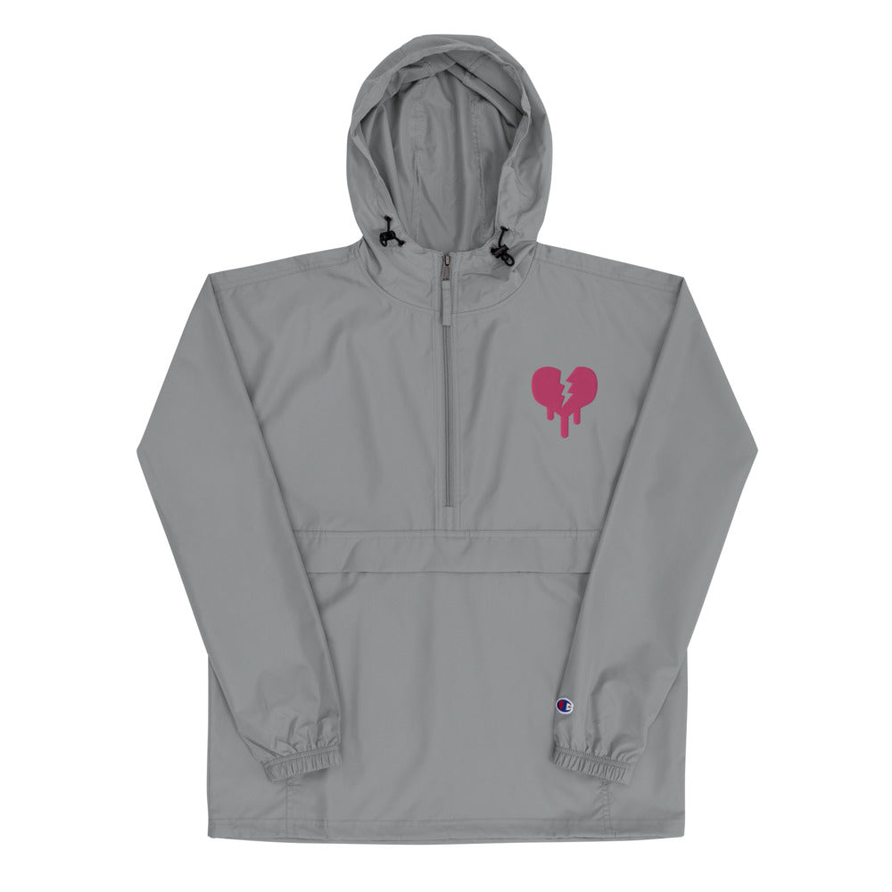 "Broken Heart" Embroidered Champion Packable Jacket designed by Hero. - shop.designhero