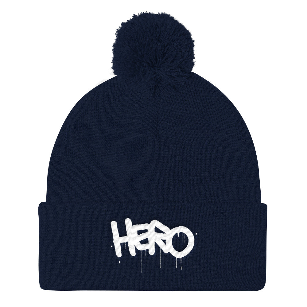 "Hero" Pom Pom Knit Cap designed by Hero. - shop.designhero