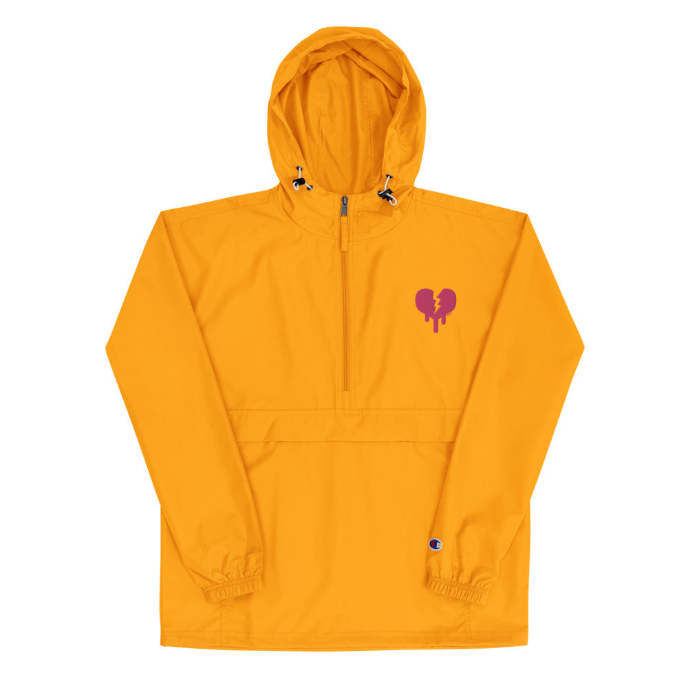 "Broken heart" Embroidered Champion Packable Jacket design by Hero. - shop.designhero