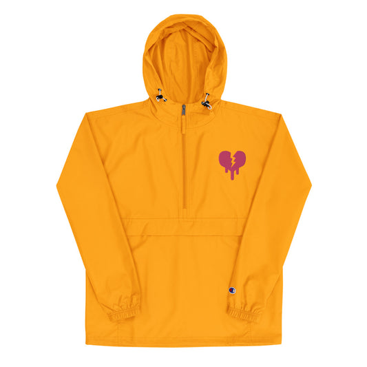 "Broken Heart" Embroidered Champion Packable Jacket designed by Hero. - shop.designhero