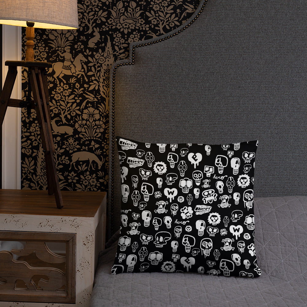 "Skulls" Basic Pillow by design hero. - shop.designhero