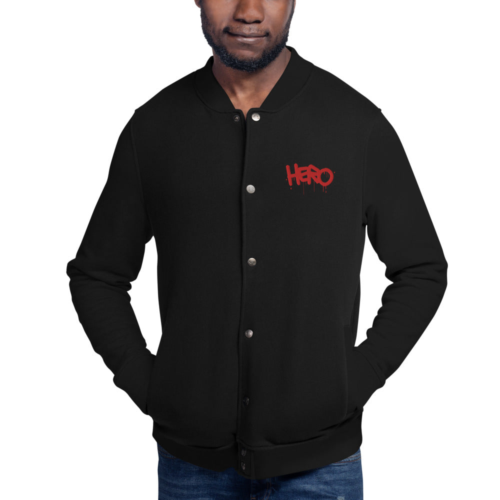 "Hero" Embroidered Champion Bomber Jacket - shop.designhero