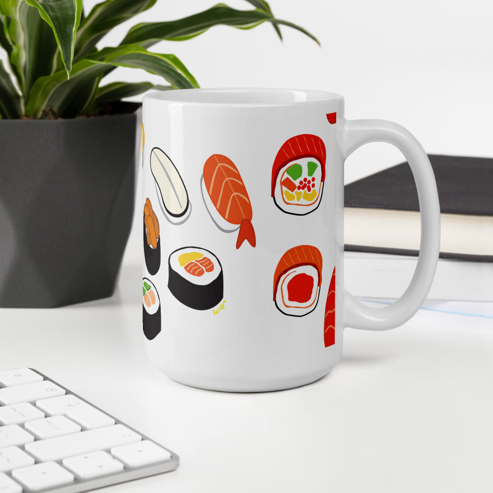 "I Love Sushis" Mug design by Hero. - shop.designhero