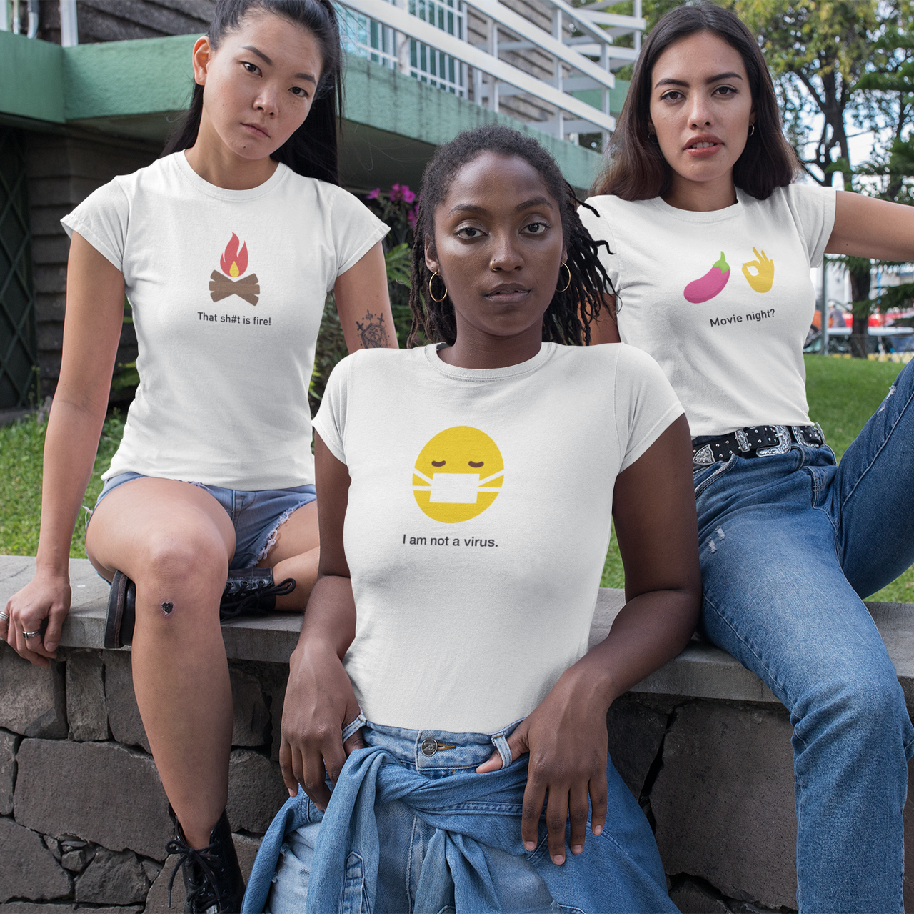 "Movie Night?" Short-Sleeve Emoji Unisex T-Shirt - shop.designhero